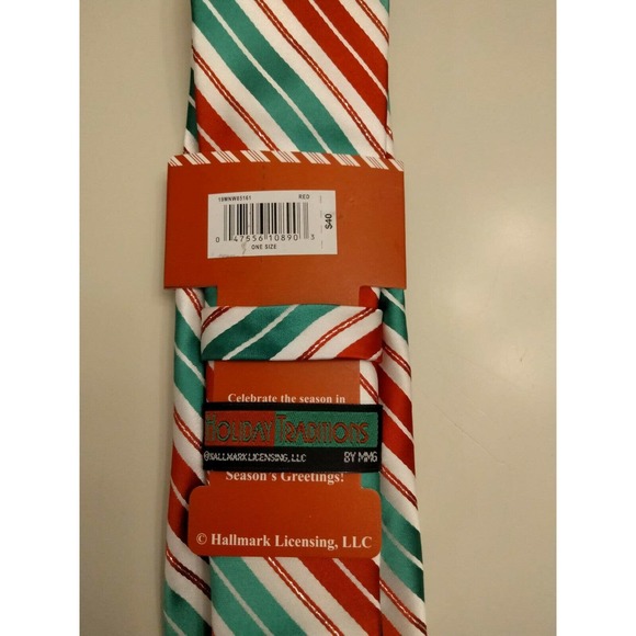 Hallmark Seasonal Design Mens' Tie-  Stripe. New - Picture 3 of 4